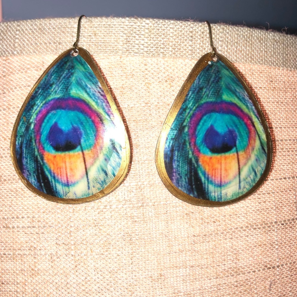 Peacock earrings